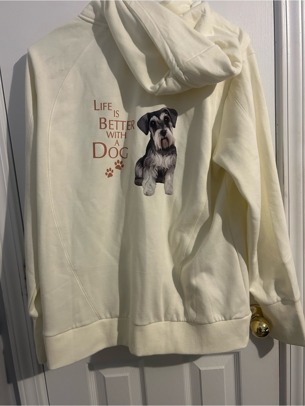 The Bradford Exchange Cream Hoodie with Schnauzer & Rust Text